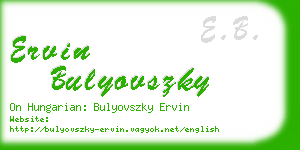 ervin bulyovszky business card